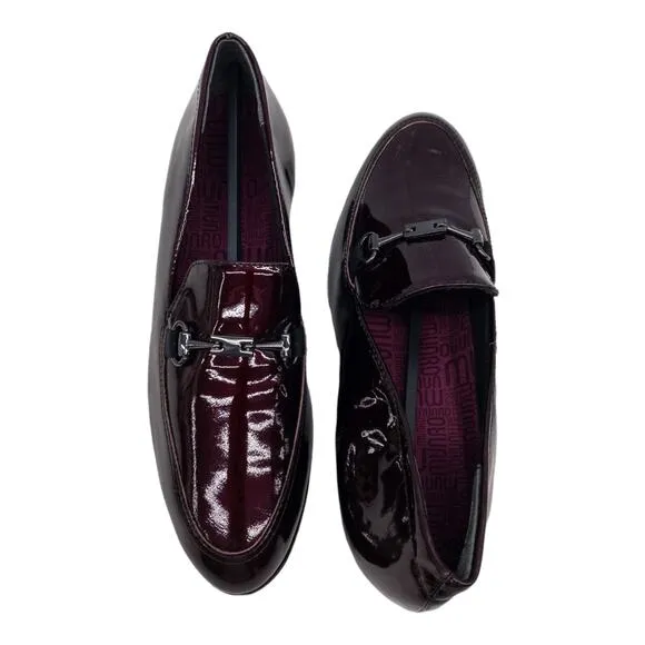 New Munro Shoes Harrison II Ruby Red Patent Leather Bit Accent Loafers 7