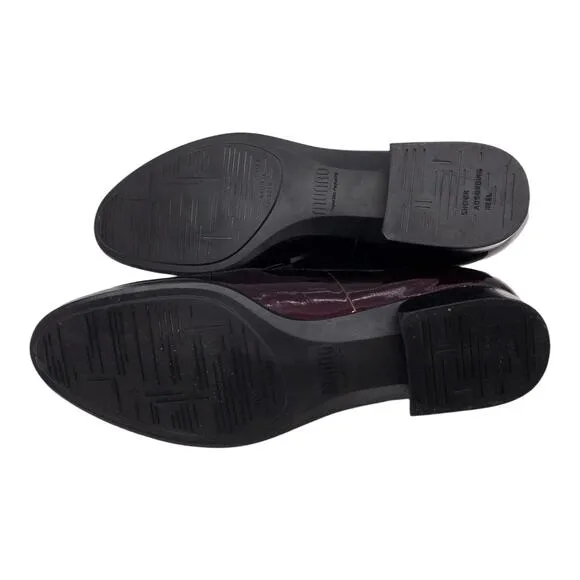 New Munro Shoes Harrison II Ruby Red Patent Leather Bit Accent Loafers 7