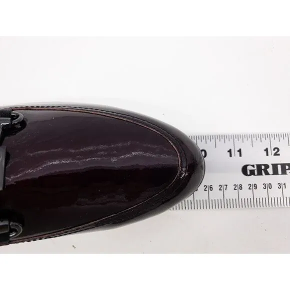New Munro Shoes Harrison II Ruby Red Patent Leather Bit Accent Loafers 7
