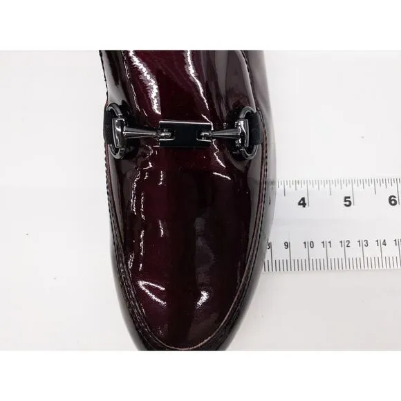 New Munro Shoes Harrison II Ruby Red Patent Leather Bit Accent Loafers 7