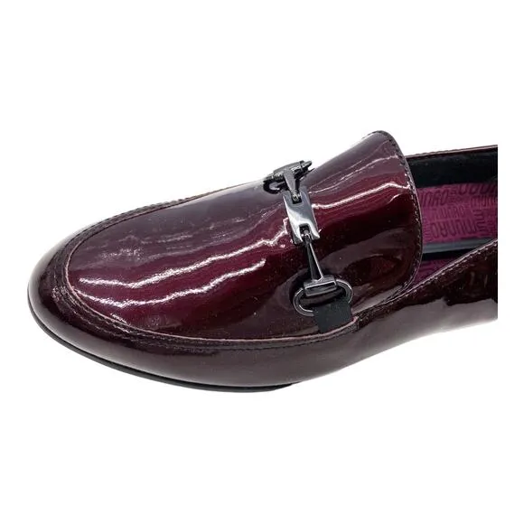 New Munro Shoes Harrison II Ruby Red Patent Leather Bit Accent Loafers 7