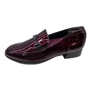 New Munro Shoes Harrison II Ruby Red Patent Leather Bit Accent Loafers 7