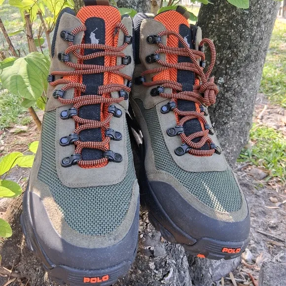🔥NEW Polo Ralph Lauren Adventure 300 Men's Boots Size 15 Black Green Orange