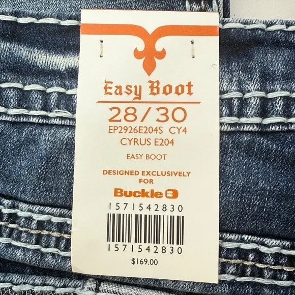 New Rock Revival‎ Jeans Women's 28x30 Cyrus Easy Boot Rhinestone Denim Blue