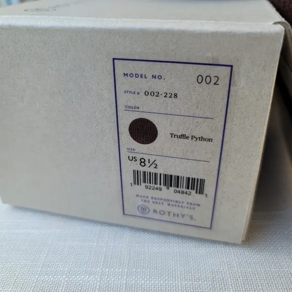 New! Rothys sz 8.5 Brown Truffle Python Points Ballet Shoes NIB