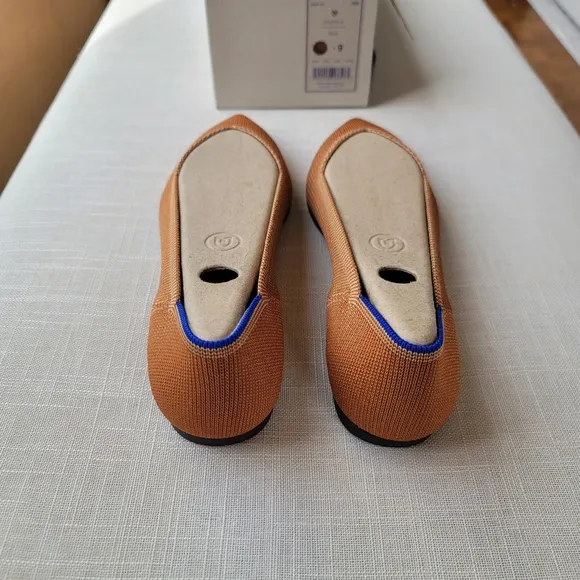 New! Rothy’s sz 9 Fawn Tan Brown Caramel Point Points Ballet Flats Shoes NWT