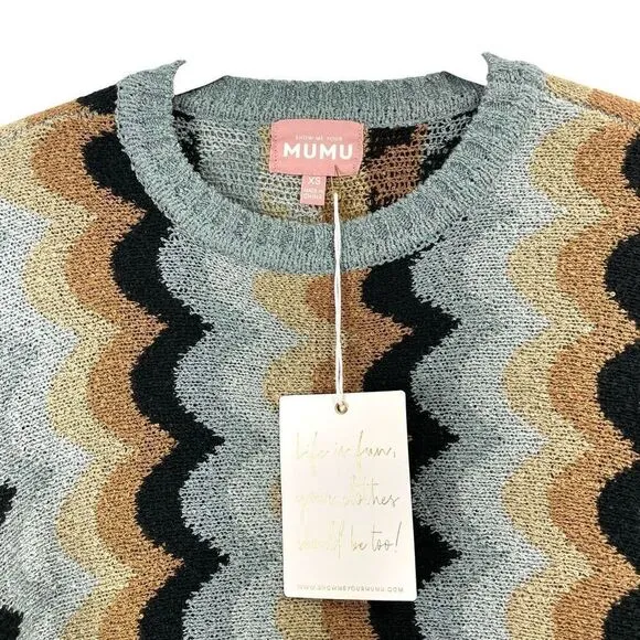 NEW Show Me Your Mumu retro wave knit comfy sweater Size XS