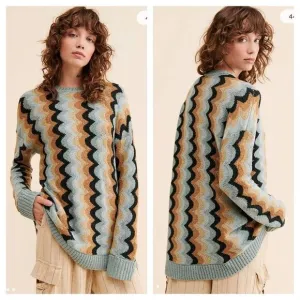 NEW Show Me Your Mumu retro wave knit comfy sweater Size XS