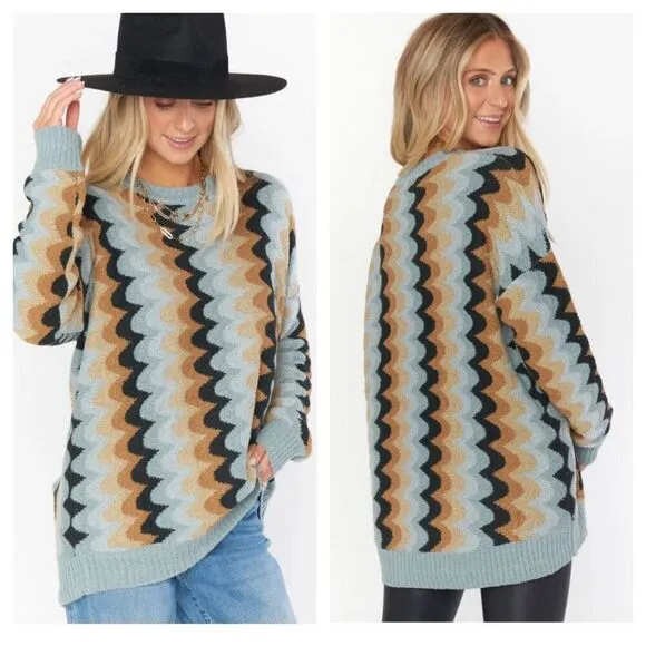 NEW Show Me Your Mumu retro wave knit comfy sweater Size XS