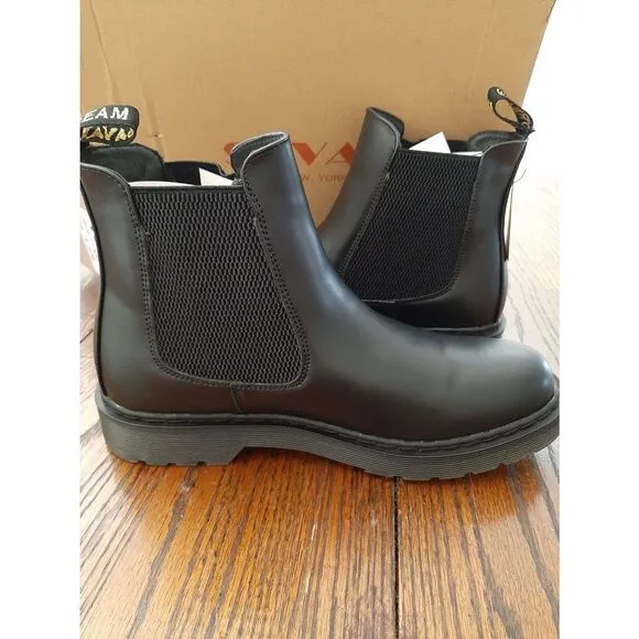 New Size 9.5 Women's Black Combat Casual Dress Ankle Boots Savaii Carina