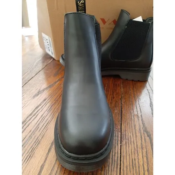 New Size 9.5 Women's Black Combat Casual Dress Ankle Boots Savaii Carina