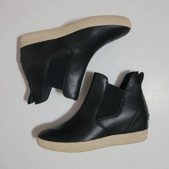 NEW Sorel Out N About Wedge Chelsea Boots Womens 8 Sneaker Casual Comfort Dark