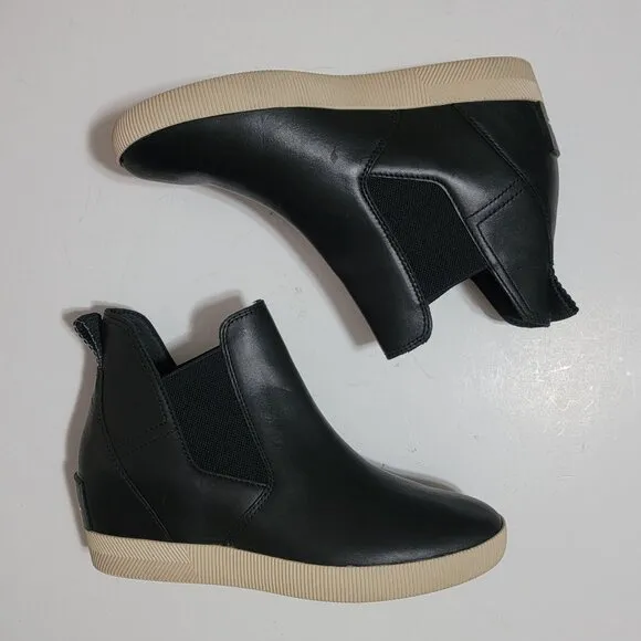 NEW Sorel Out N About Wedge Chelsea Boots Womens 8 Sneaker Casual Comfort Dark