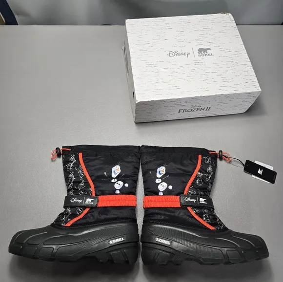 New sorel X disney youth flurry frozen Olaf winter boots kids size 7