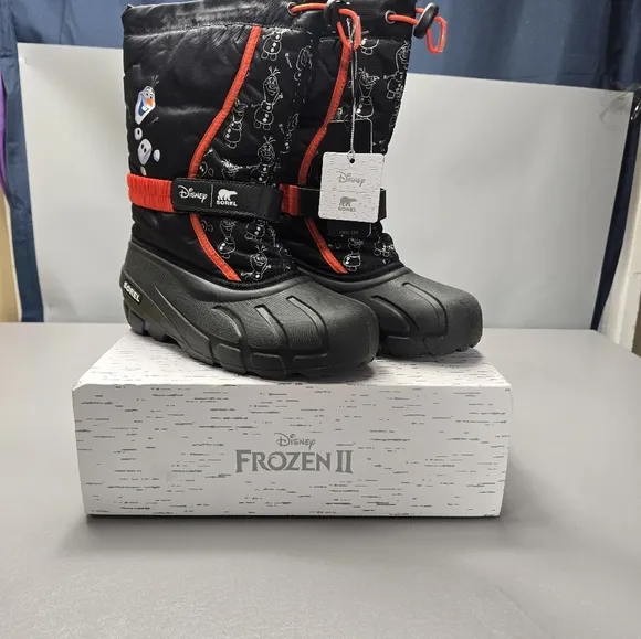 New sorel X disney youth flurry frozen Olaf winter boots kids size 7