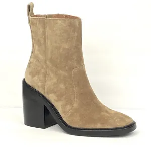 NEW TORY BURCH SIERRA HEELED ANKLE BOOT TAN SUEDE