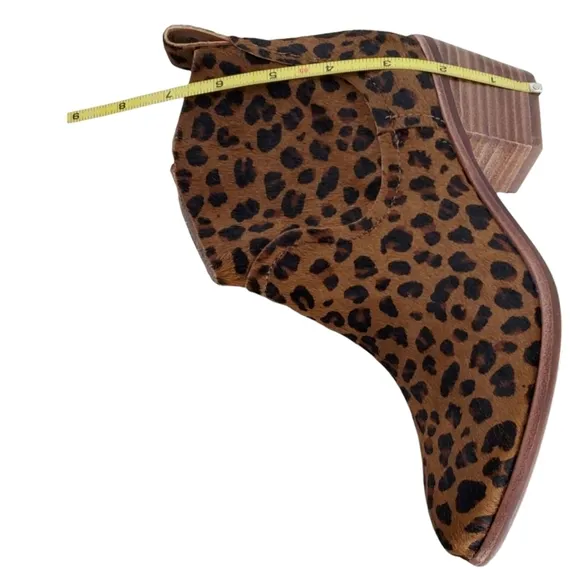 New Ugg kingsburg calf hair leopard print zip up western ankle boots brown