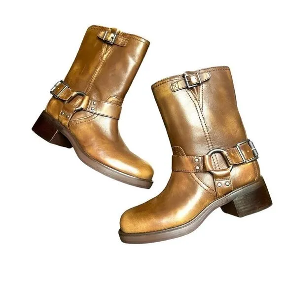 NEW ▶️ Vince Camuto ◀️ Kaemie Leather Harness Boots