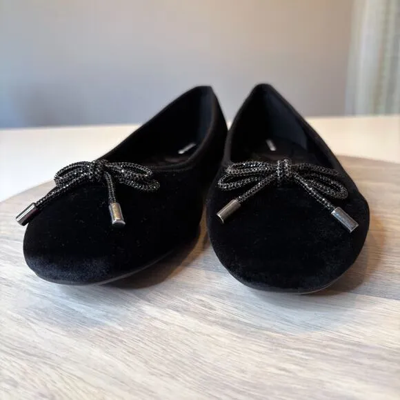 New without Box Birdies The Hummingbird Black Velvet Ballet Flats Shoes Size 11
