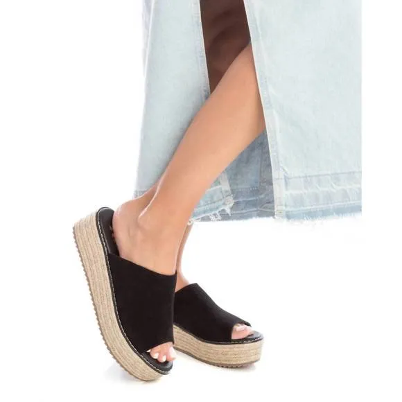 NEW XTI women's leather casual sandals in black