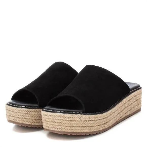 NEW XTI women's leather casual sandals in black