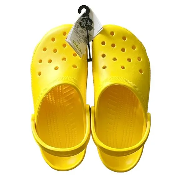 NEW Yellow CROCS Clog Shoes Mens 8, Womens 10 Bright Sunflower Croc  Ankle Strap