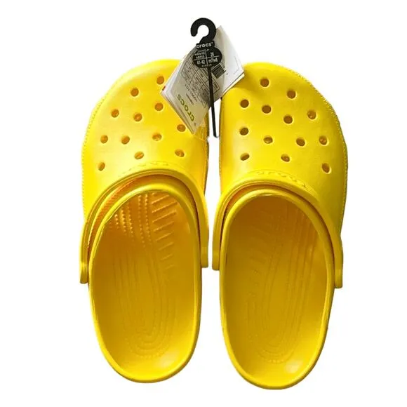 NEW Yellow CROCS Clog Shoes Mens 8, Womens 10 Bright Sunflower Croc  Ankle Strap
