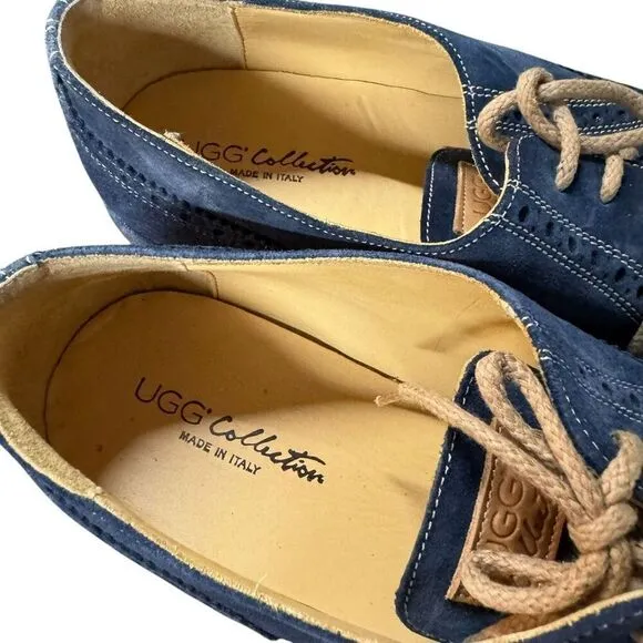 New Mens UGG Collection Nevio Blue Oxford Dress Lace Up Leather Formal Shoes