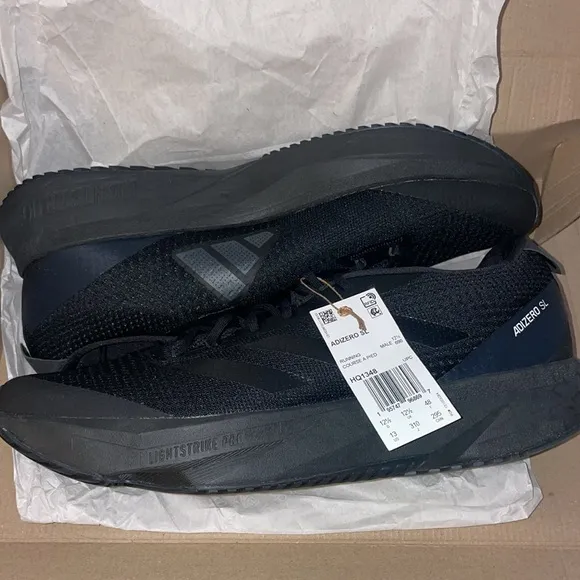 NIB Adidas Adizero SL carbon black running shoes size 13