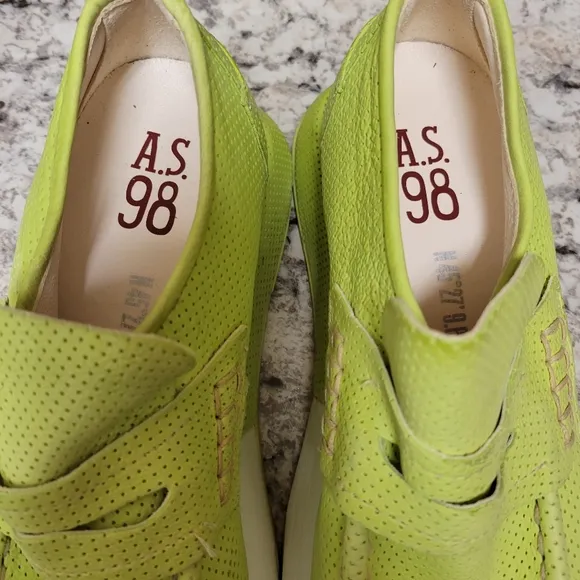 NIB A.S.98 Elian Acido Green Loafer Shoes 38 39