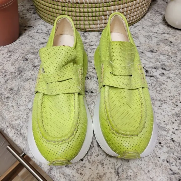 NIB A.S.98 Elian Acido Green Loafer Shoes 38 39