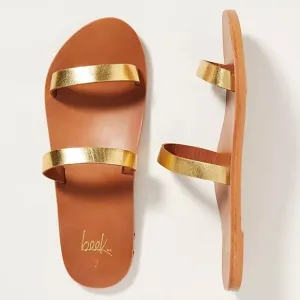 NIB Beek Tweety Bird Slide Sandals Gold Tan sz Womens 8 Anthropologie Leather