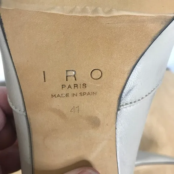 NIB IRO Champagne Stretch Leather Calf Heeled Boots SZ 41/10W