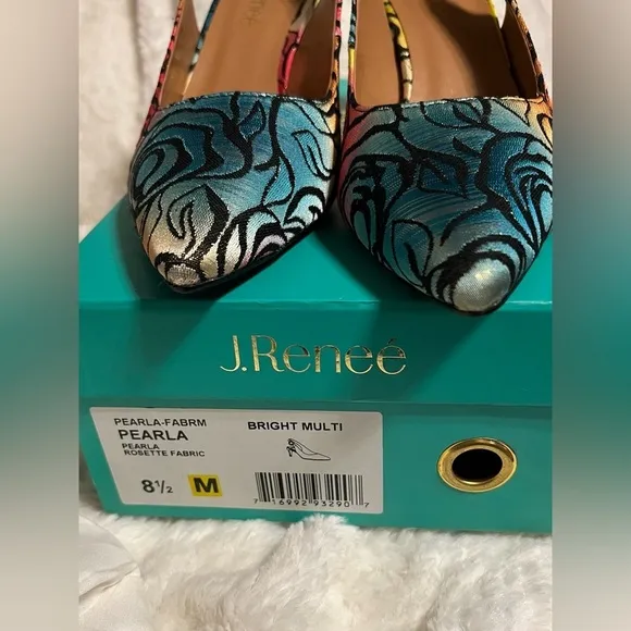 NIB J. Renee Pearla Slingback Pump in Bright Multi - Size 8.5
