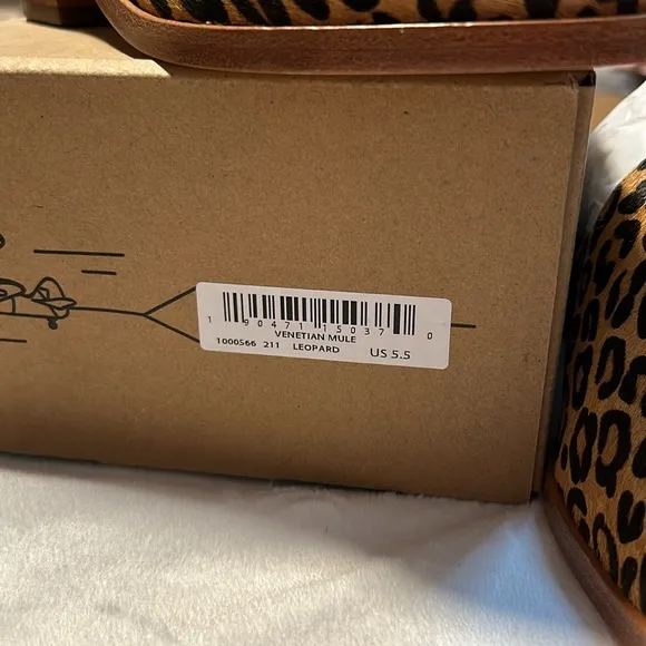 NIB Soludos Venetian Mules in leopard