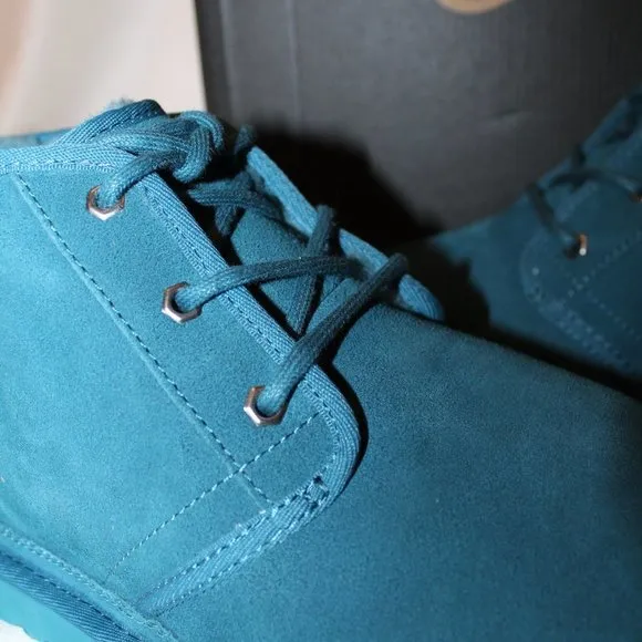 NIB UGG MEN'S NEUMEL MARINA BLUE SUEDE SHEARLING LINED CHUKKA ANKLE WINTER BOOTS