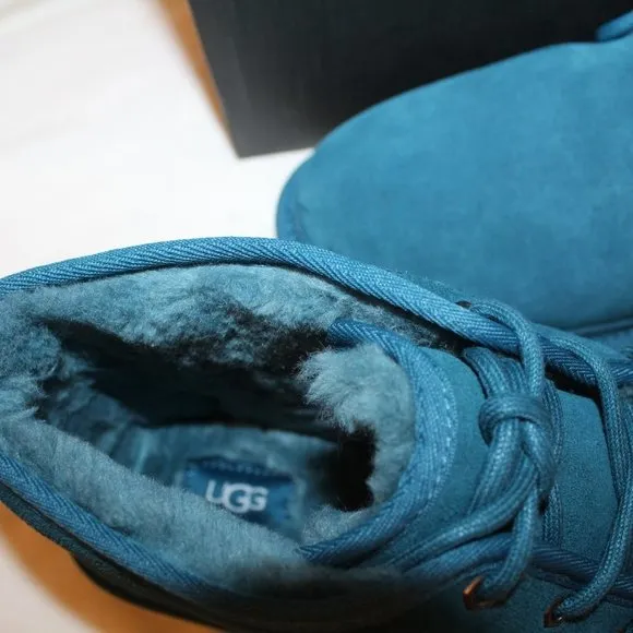 NIB UGG MEN'S NEUMEL MARINA BLUE SUEDE SHEARLING LINED CHUKKA ANKLE WINTER BOOTS