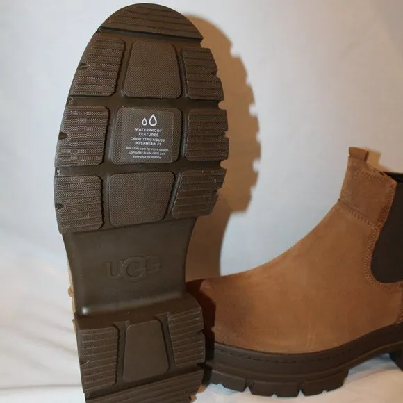 NIB‎ UGG MEN'S WATERPROOF SUEDE CHELSEA PULL ON WINTER WORK BOOTS CHESTNUT