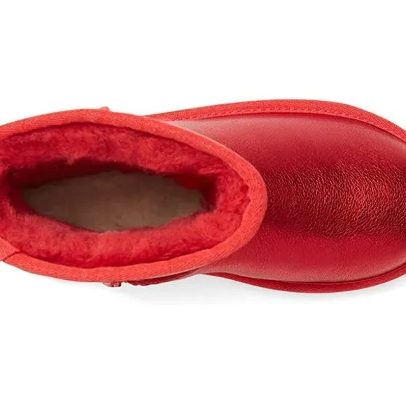 NIB UGG YOUTH GIRL'S TODLERS‎ METALLIC GLITTER RED WINTER BOOTS