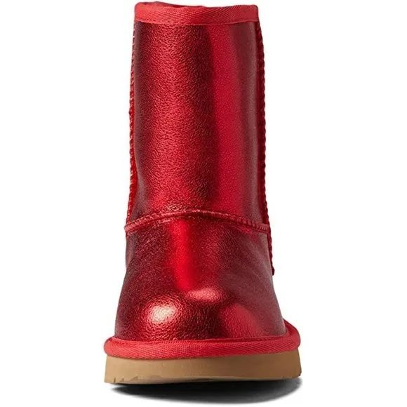 NIB UGG YOUTH GIRL'S TODLERS‎ METALLIC GLITTER RED WINTER BOOTS