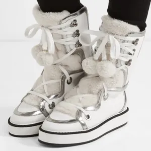 Nicholas Kirkwood Shearling White Winter Boots Sz 8 w/ Box
