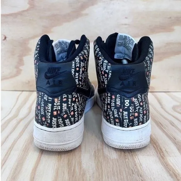 Nike - AF1 07 LV8 Hi Just Do It -Sneakers -Black/White -Men's - 9.5 - AQ9648-001