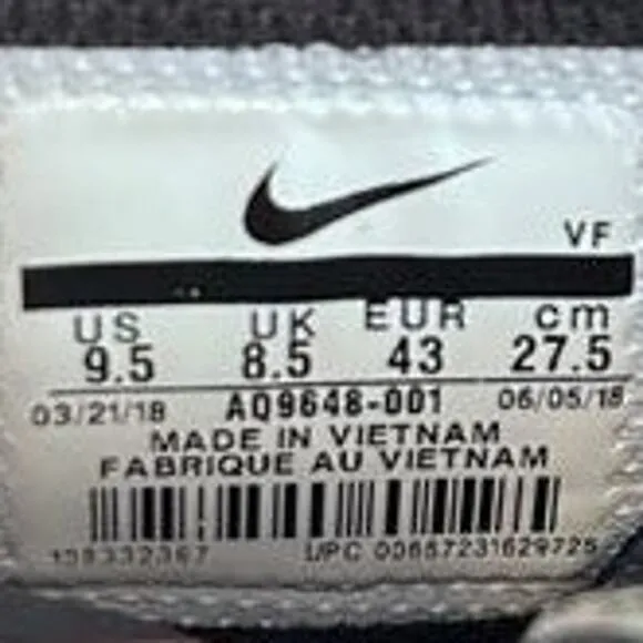 Nike - AF1 07 LV8 Hi Just Do It -Sneakers -Black/White -Men's - 9.5 - AQ9648-001