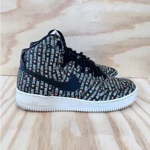 Nike - AF1 07 LV8 Hi Just Do It -Sneakers -Black/White -Men's - 9.5 - AQ9648-001