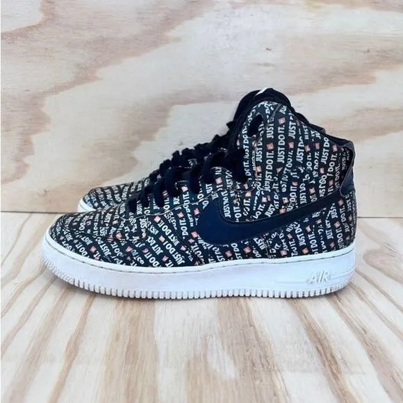 Nike - AF1 07 LV8 Hi Just Do It -Sneakers -Black/White -Men's - 9.5 - AQ9648-001