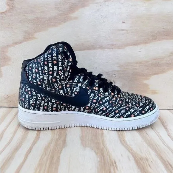 Nike - AF1 07 LV8 Hi Just Do It -Sneakers -Black/White -Men's - 9.5 - AQ9648-001