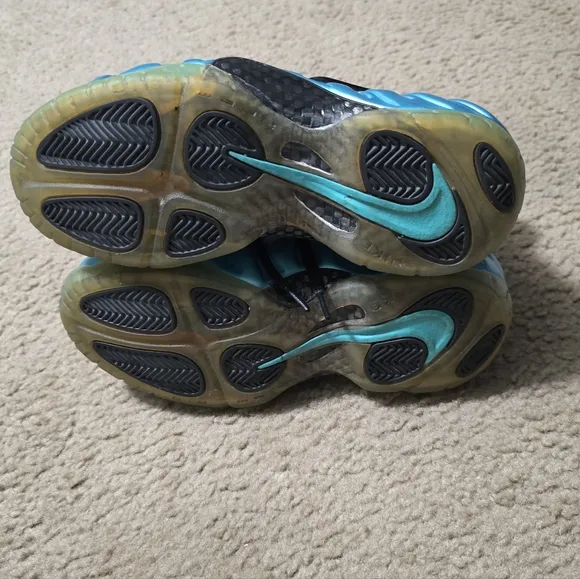 NIKE Air Foamposite Pro 2011 624041-410 Sneakers - Electric Blue Black Size 6