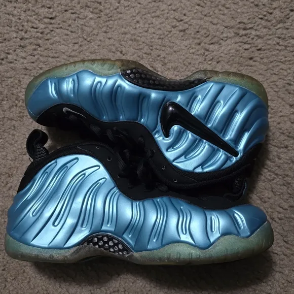 NIKE Air Foamposite Pro 2011 624041-410 Sneakers - Electric Blue Black Size 6