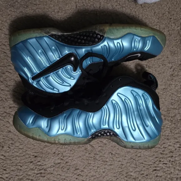 NIKE Air Foamposite Pro 2011 624041-410 Sneakers - Electric Blue Black Size 6