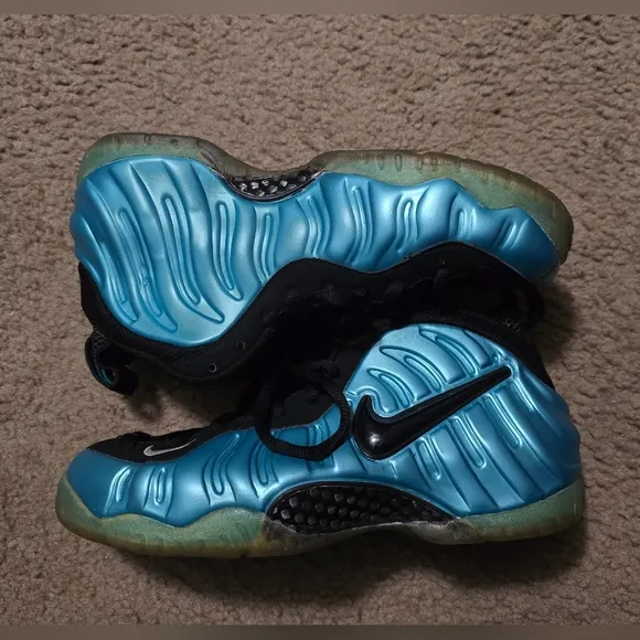 NIKE Air Foamposite Pro 2011 624041-410 Sneakers - Electric Blue Black Size 6